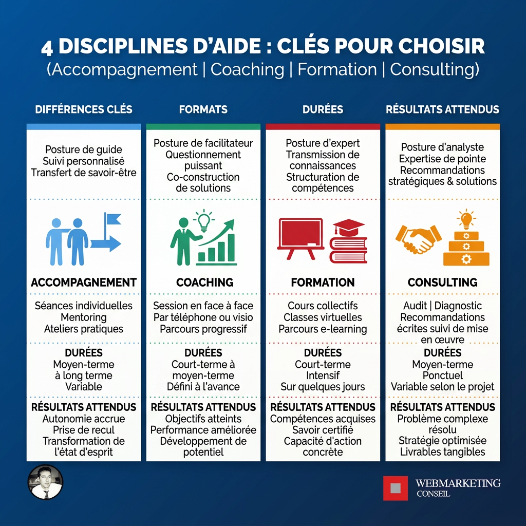 Comparatif visuel des 4 approches commerciales