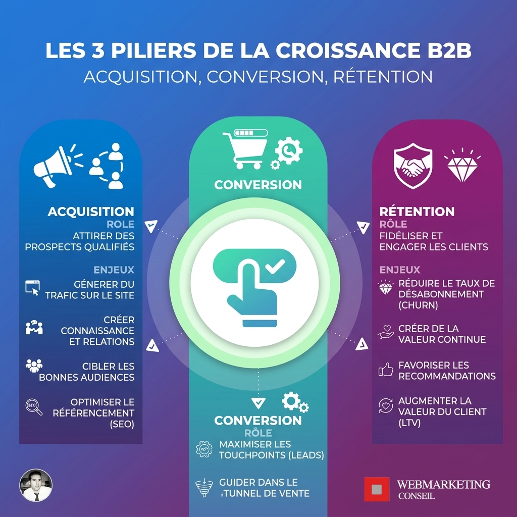Framework croissance B2B en 3 étapes