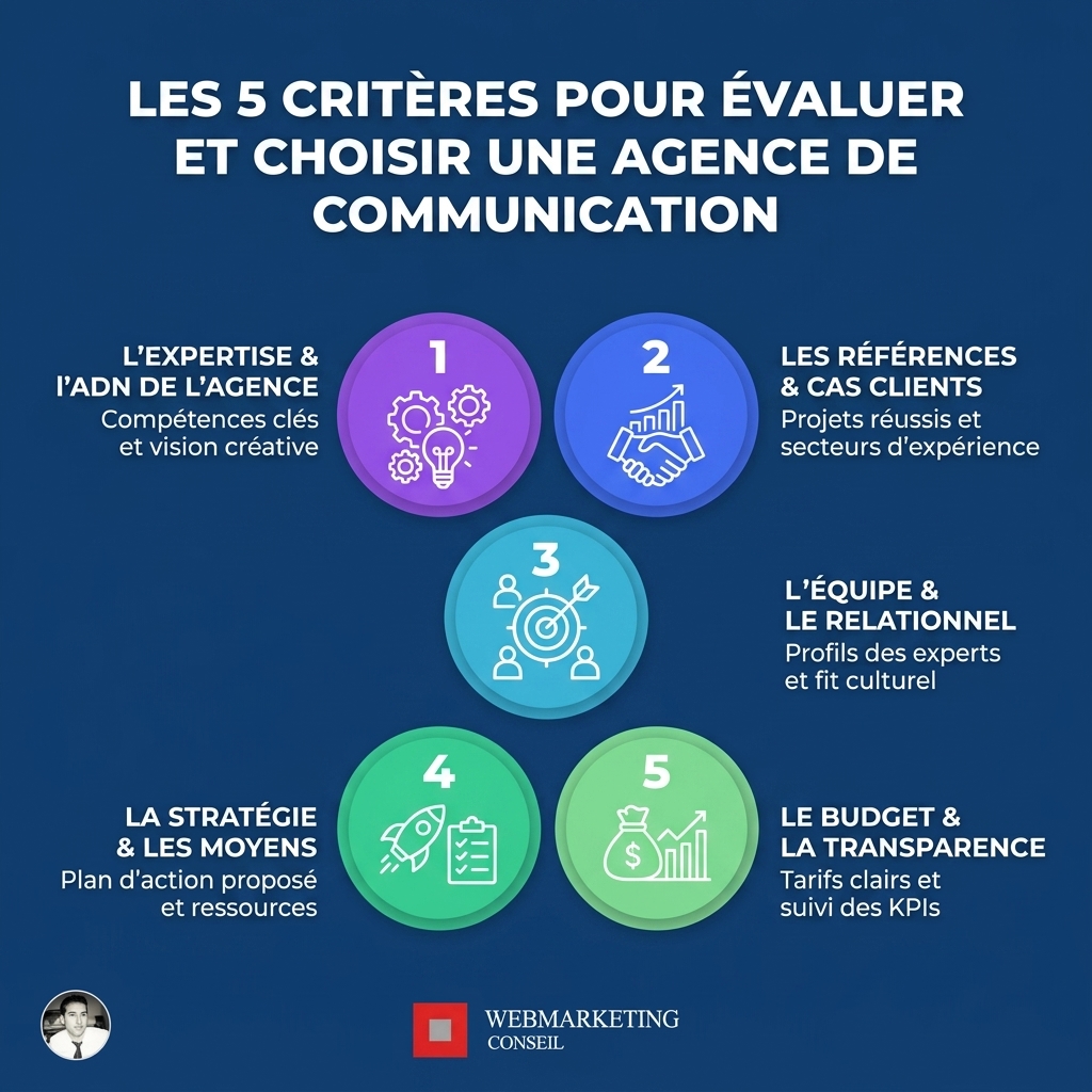 Infographie critères de sélection agence