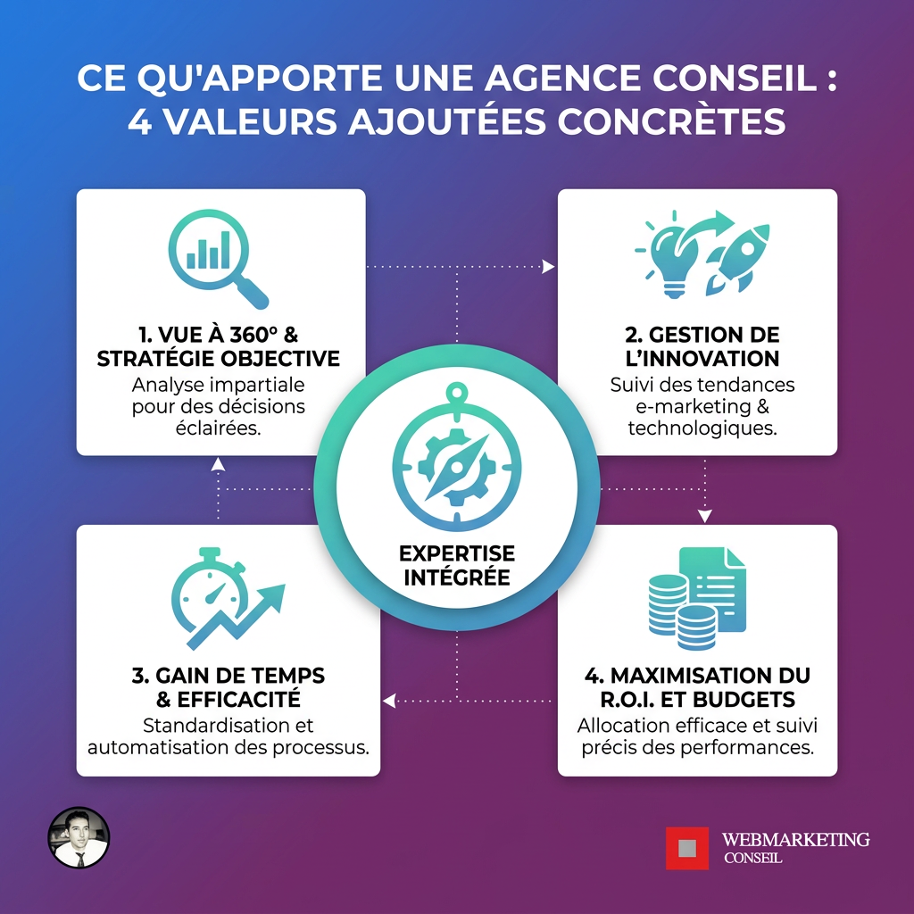 Les 4 apports d'une agence conseil webmarketing