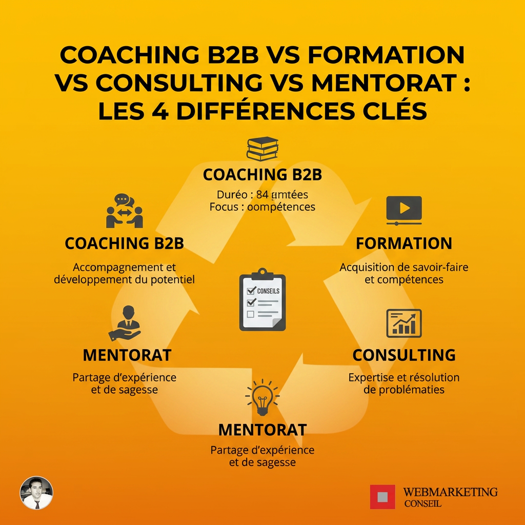 Comparatif coaching formation consulting mentorat B2B