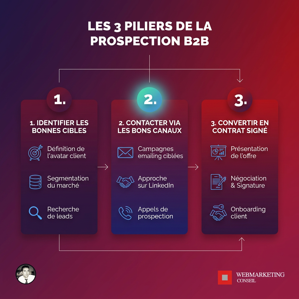 Trois piliers fondamentaux prospection B2B