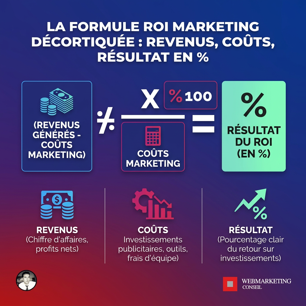 Infographie formule calcul ROI marketing