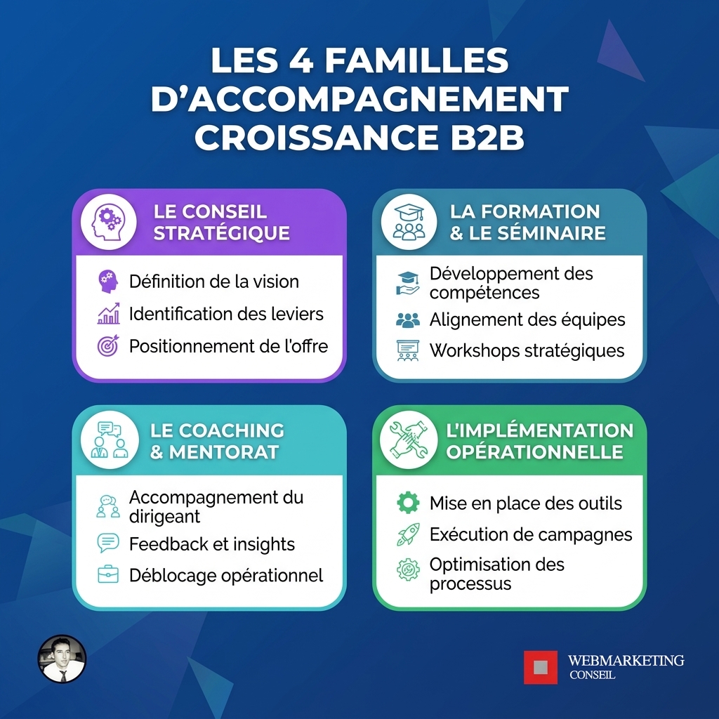 Infographie 4 familles accompagnement B2B