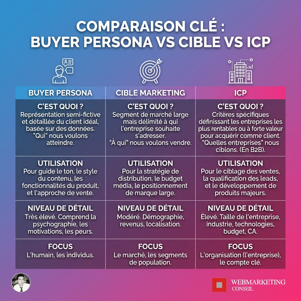Comparatif persona cible ICP