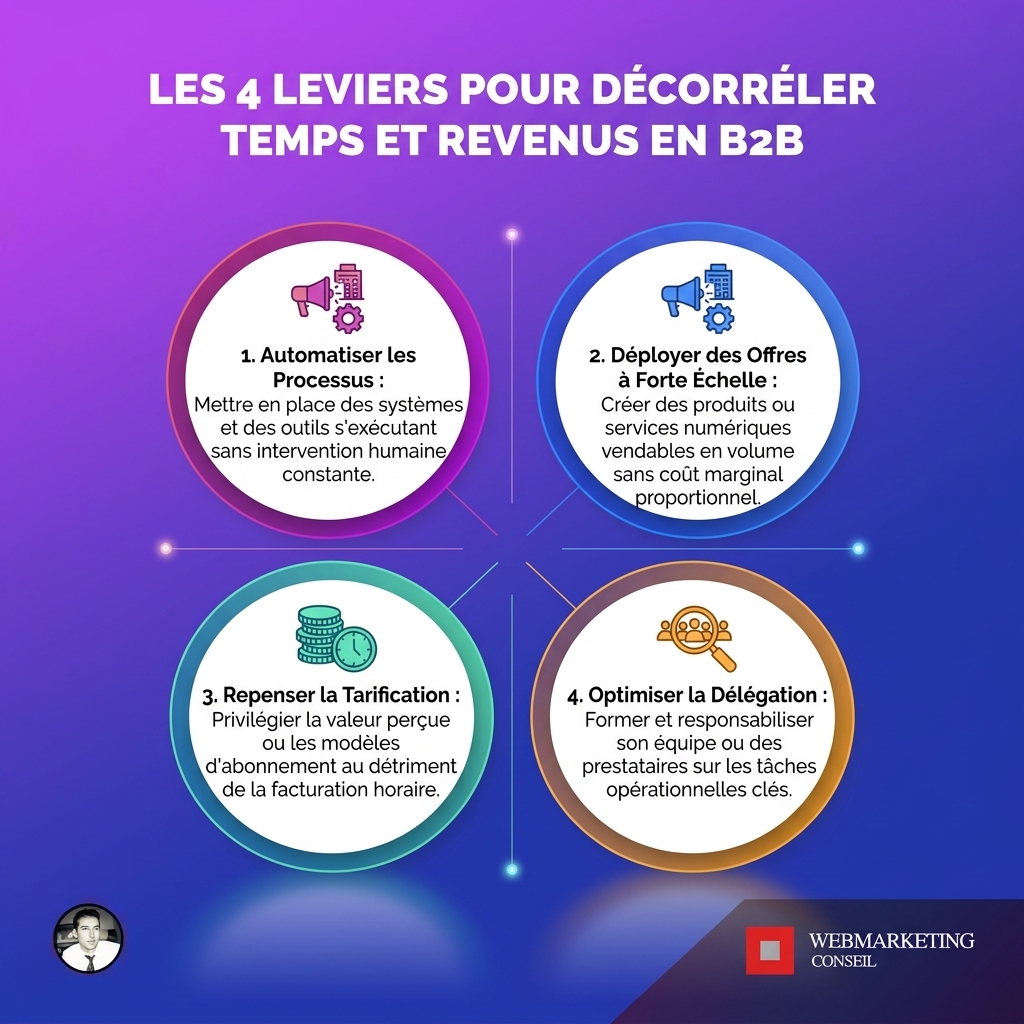 Leviers de décorrélation temps-revenus B2B