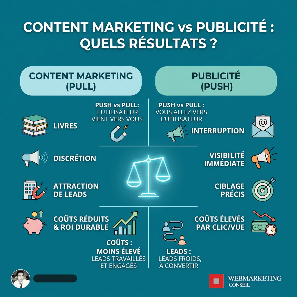 Comparaison content marketing et publicité traditionnelle