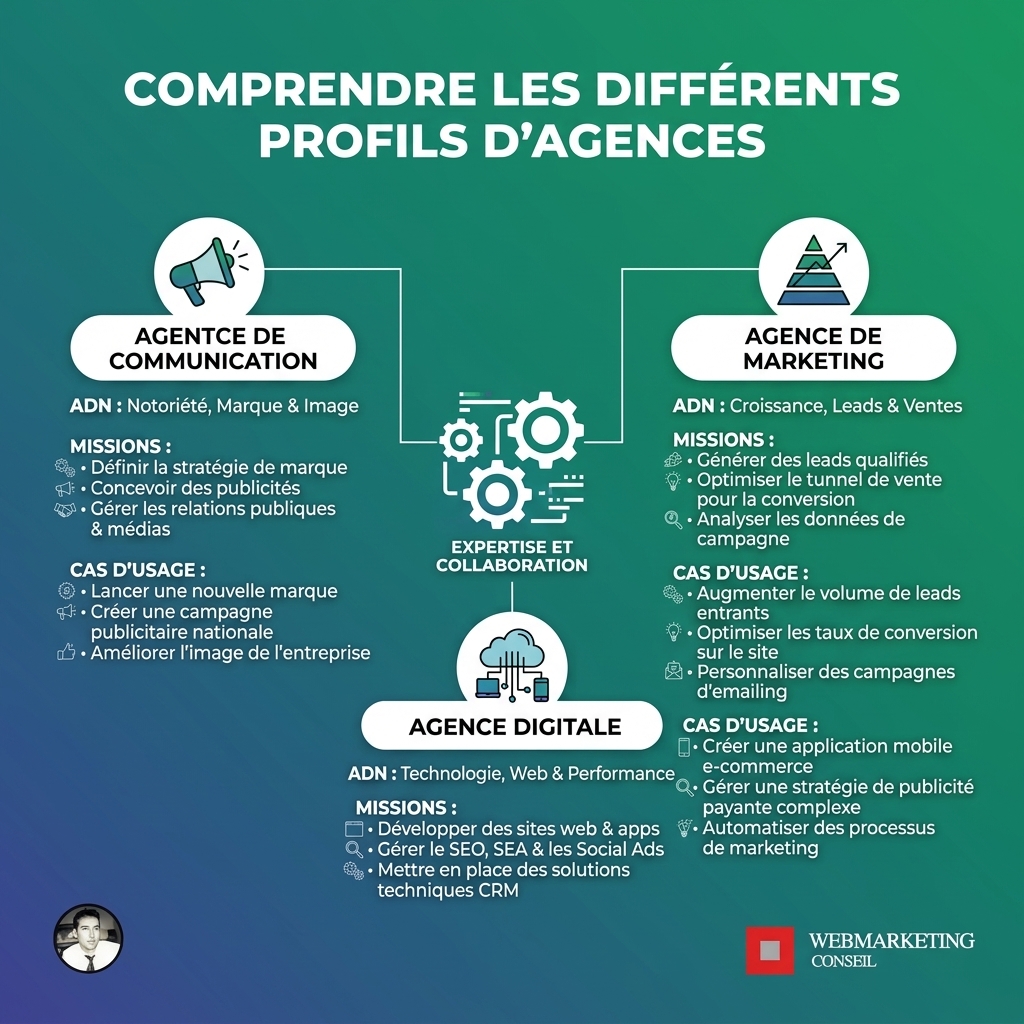 Tableau comparatif types agences marketing