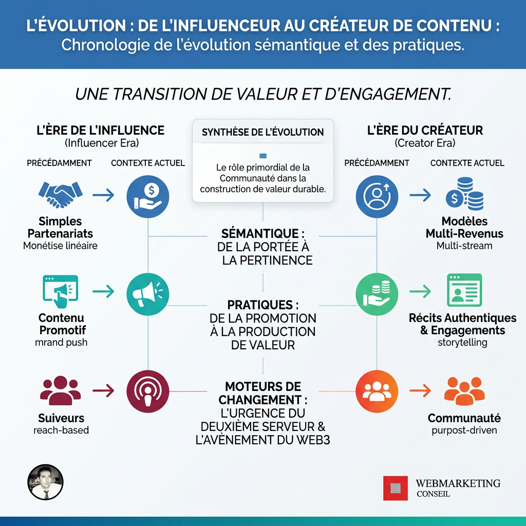 Évolution du terme influenceur vers créateur de contenu
