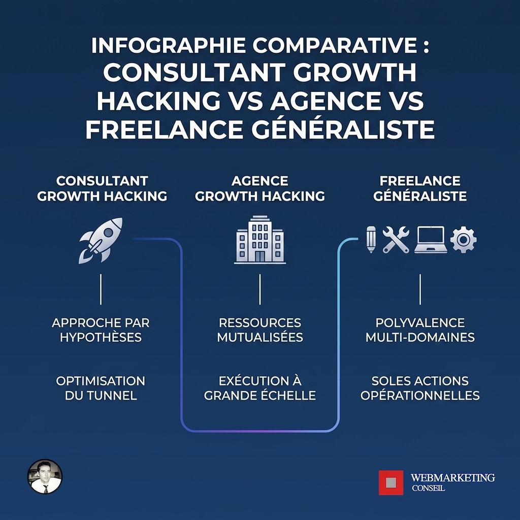 Comparatif consultant growth hacking agence et freelance pour startup bordelaise