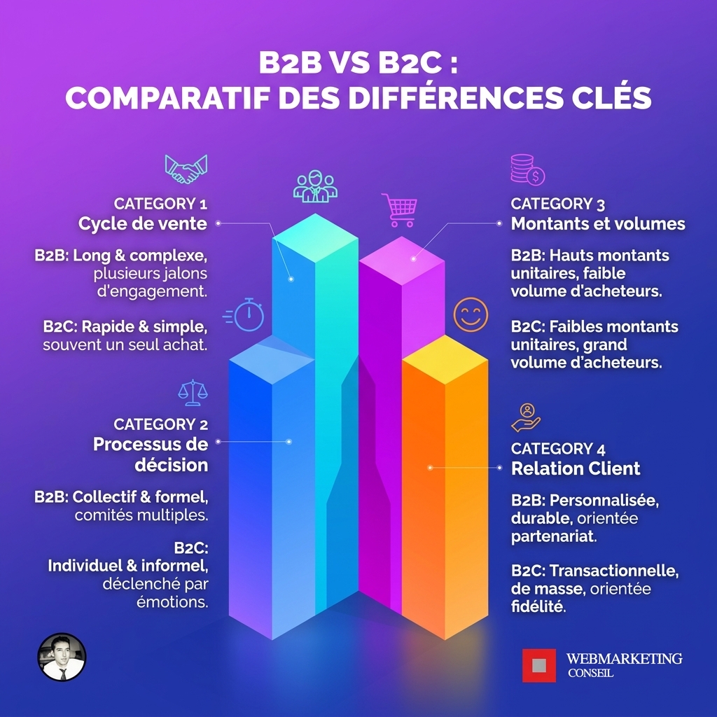 Infographie différences B2B et B2C