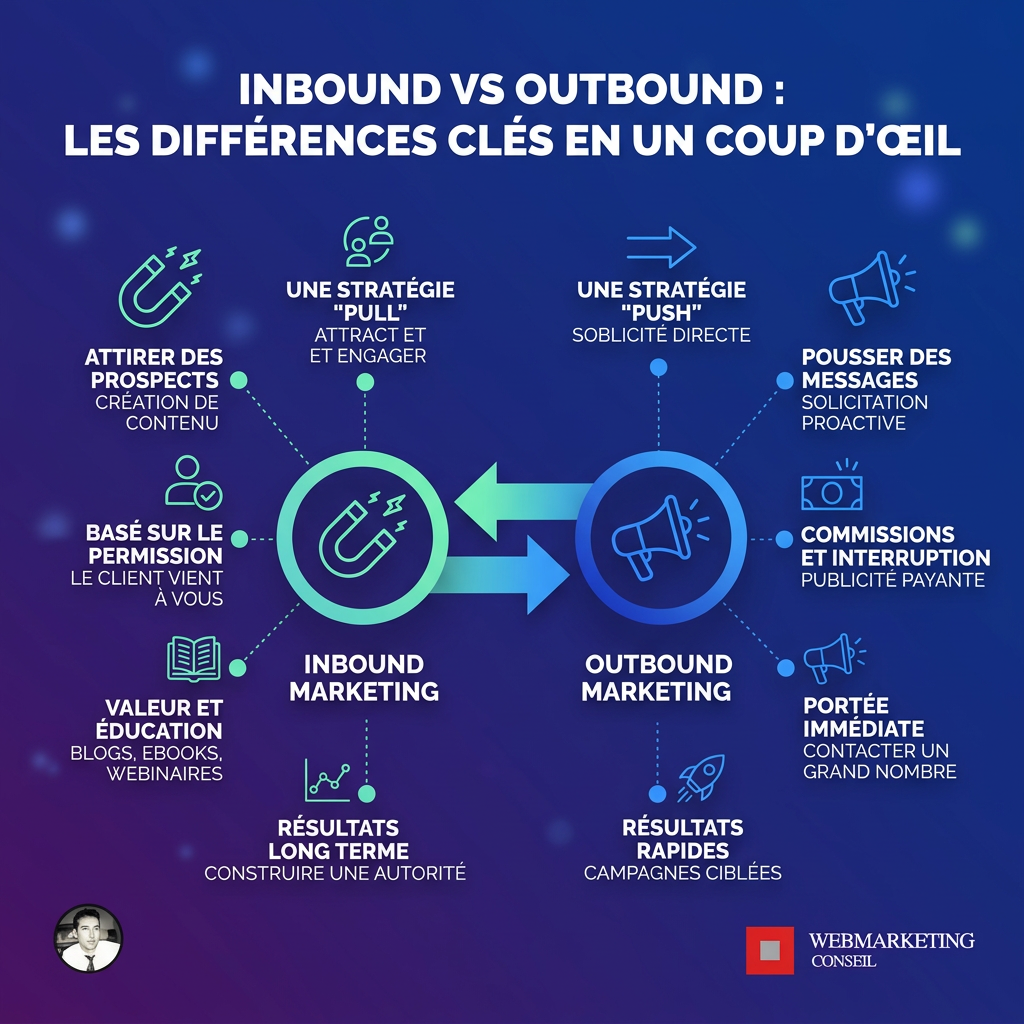 Comparatif inbound et outbound marketing