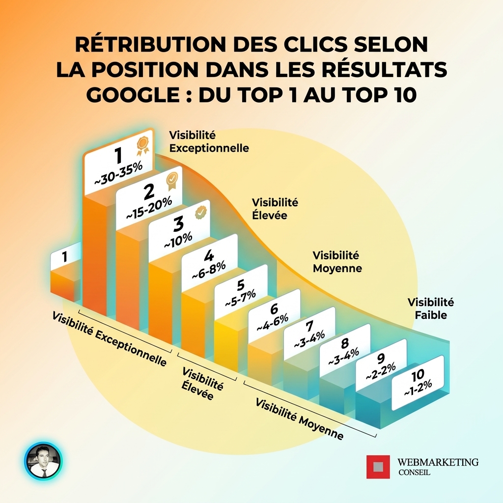 Infographie CTR par position Google