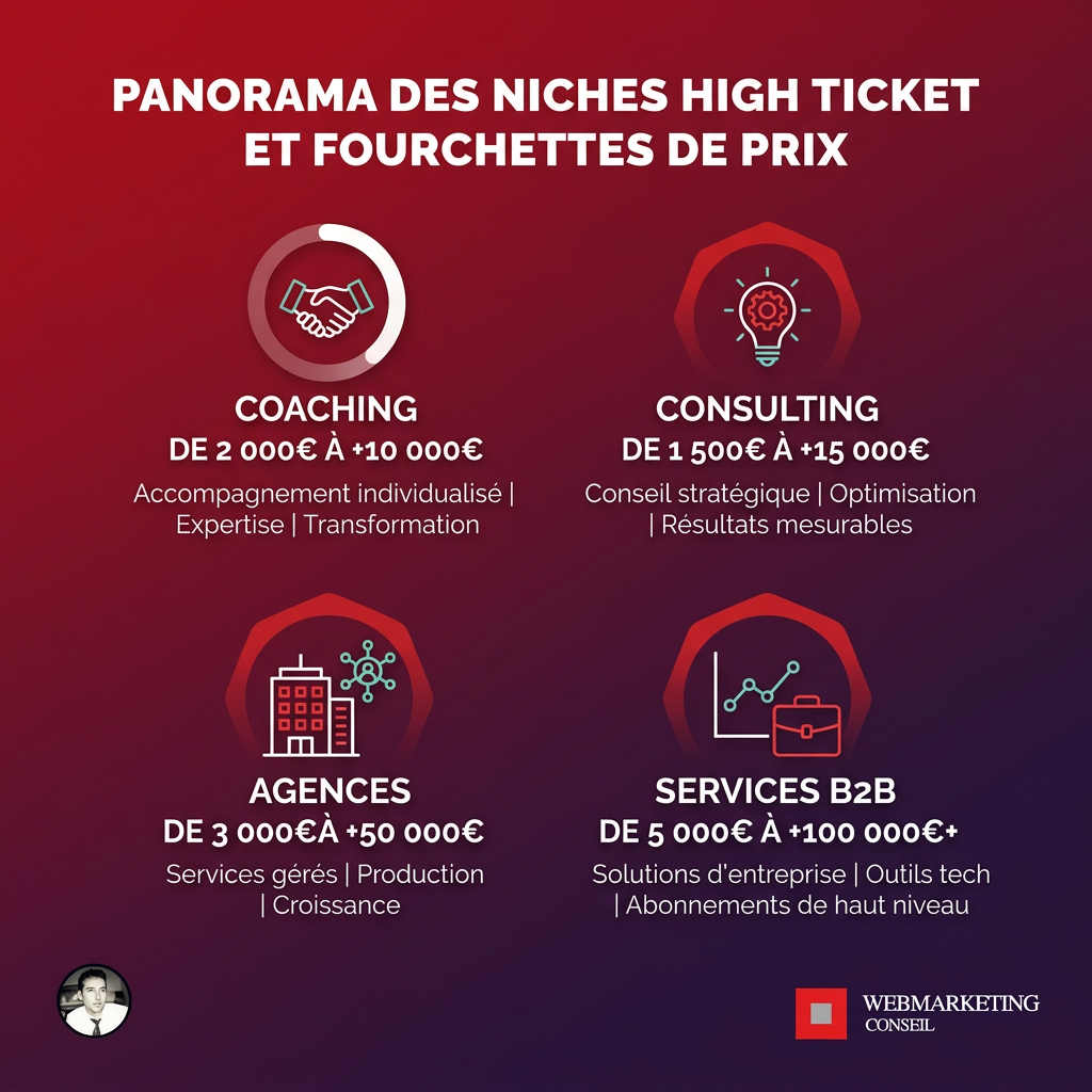 Infographie niches et prix high ticket