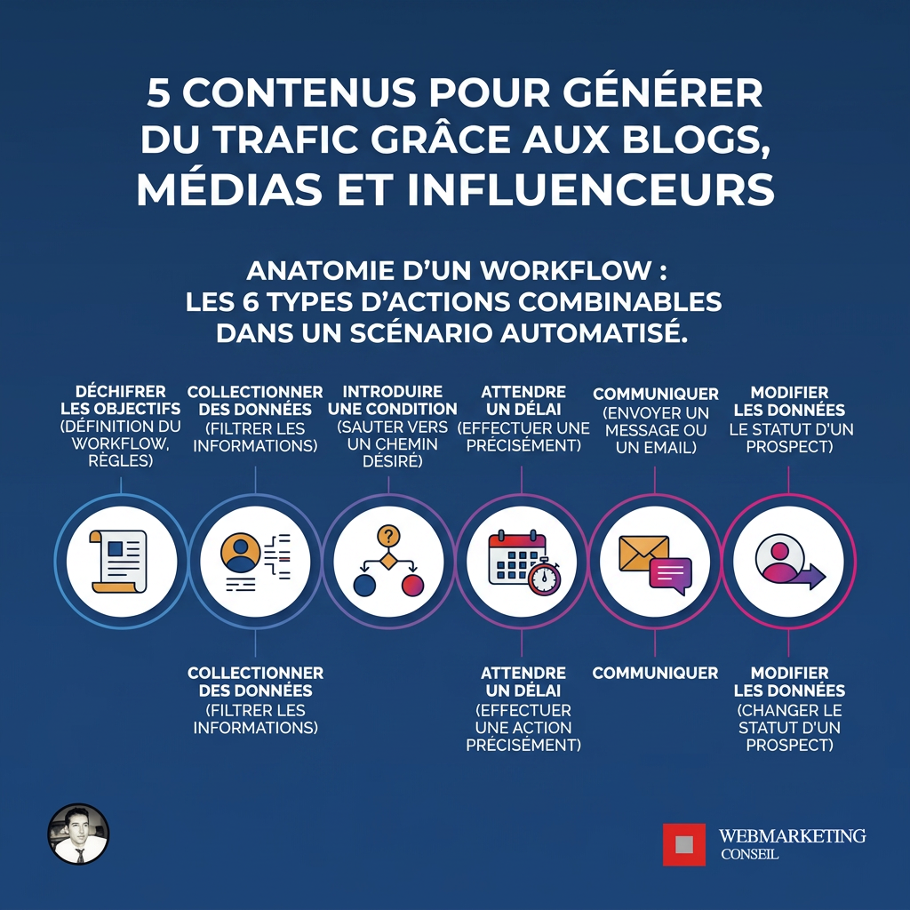 Infographie composants d'un workflow automation
