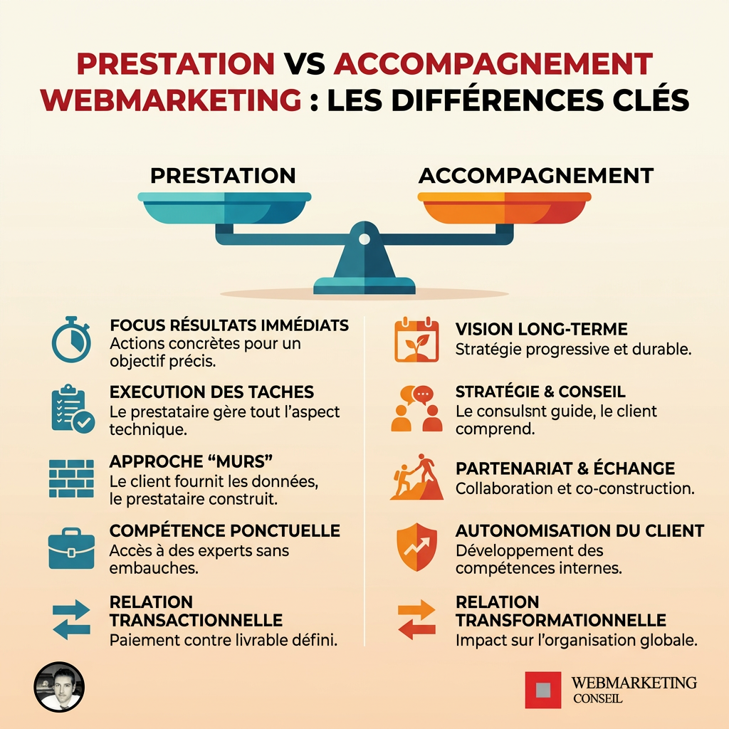 Comparatif prestation et accompagnement webmarketing