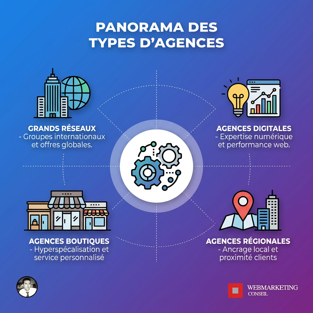 Infographie typologies agences de communication
