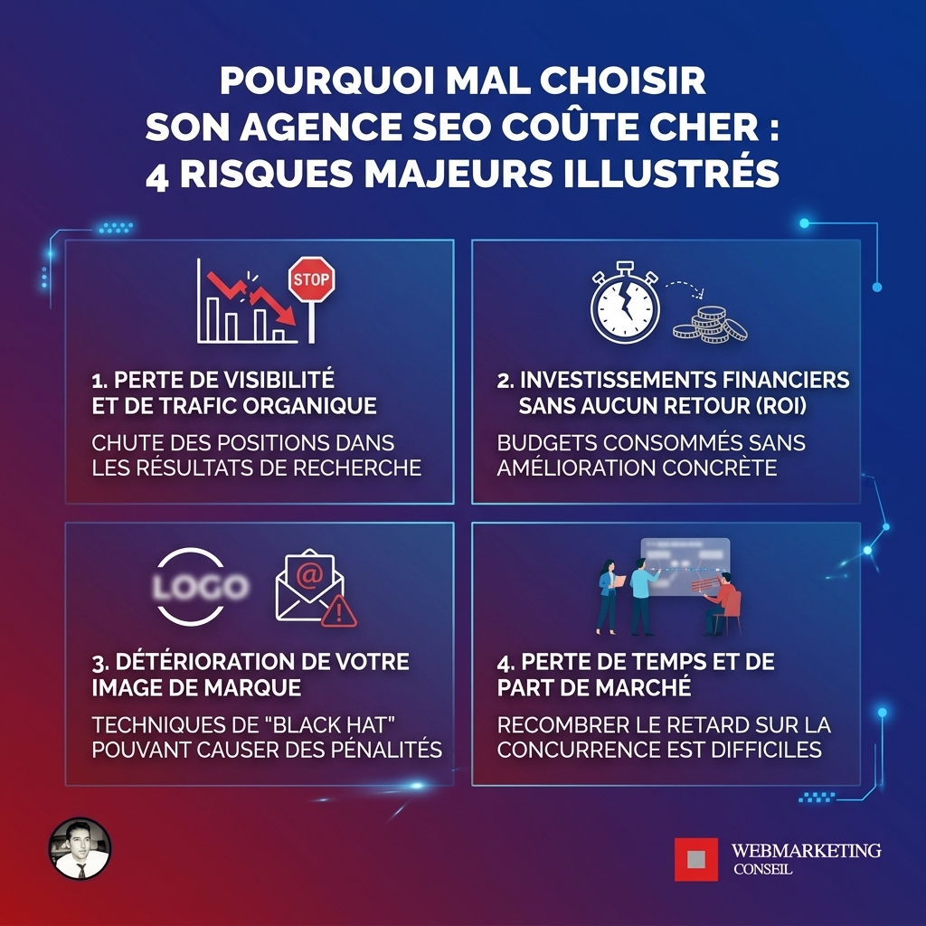Infographie risques mauvaise agence SEO