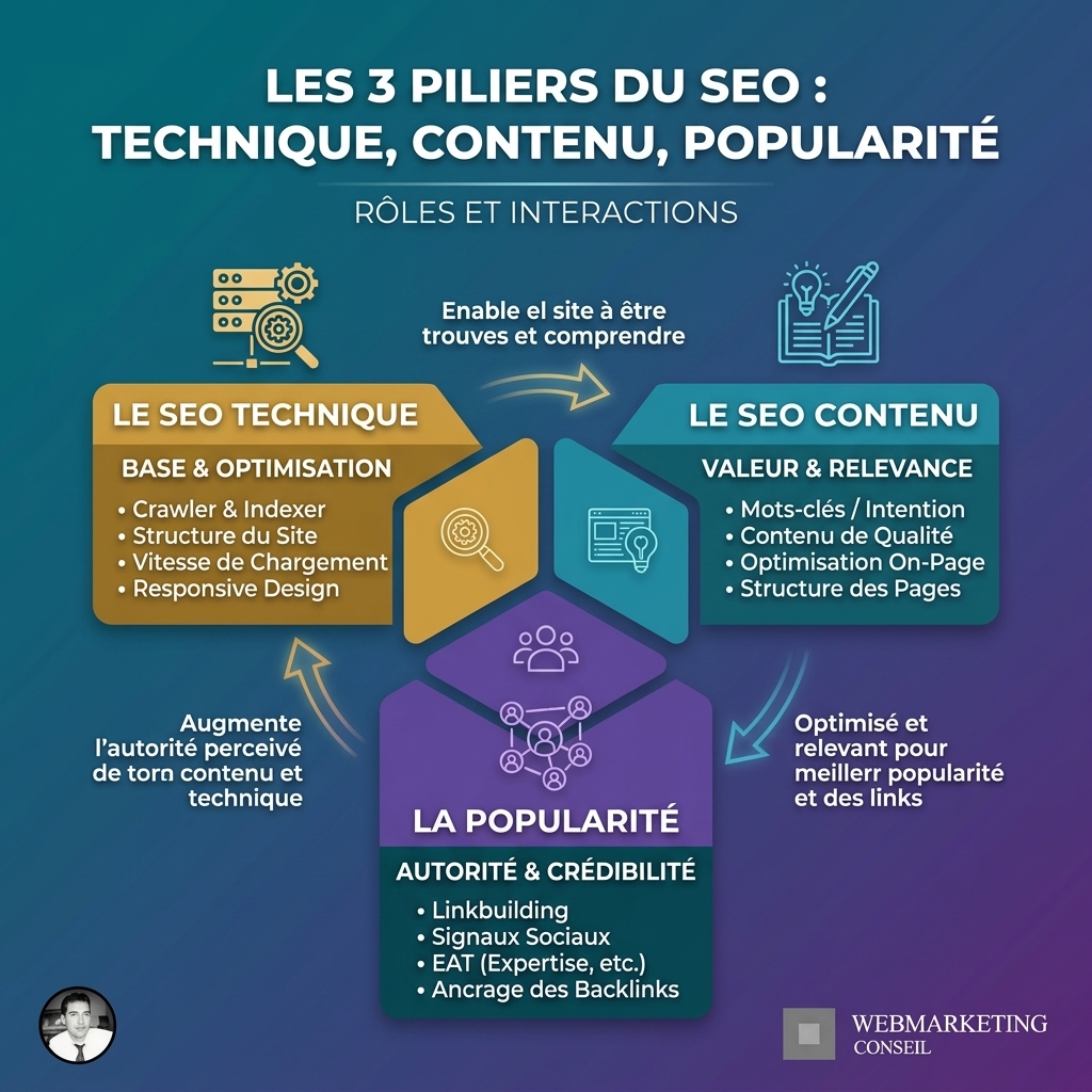 Infographie piliers SEO