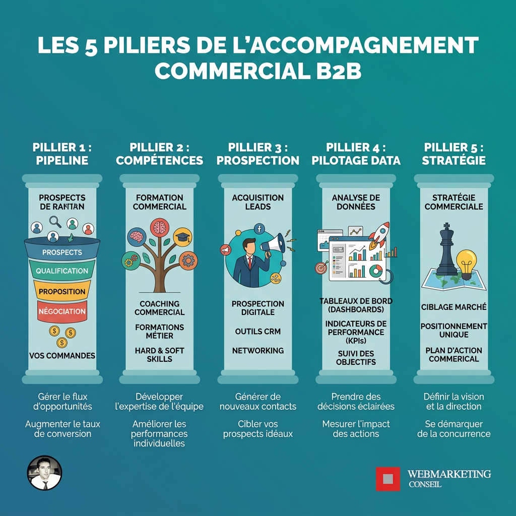 Infographie piliers accompagnement B2B