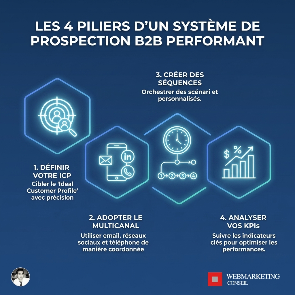 Les 4 piliers d'un système de prospection B2B