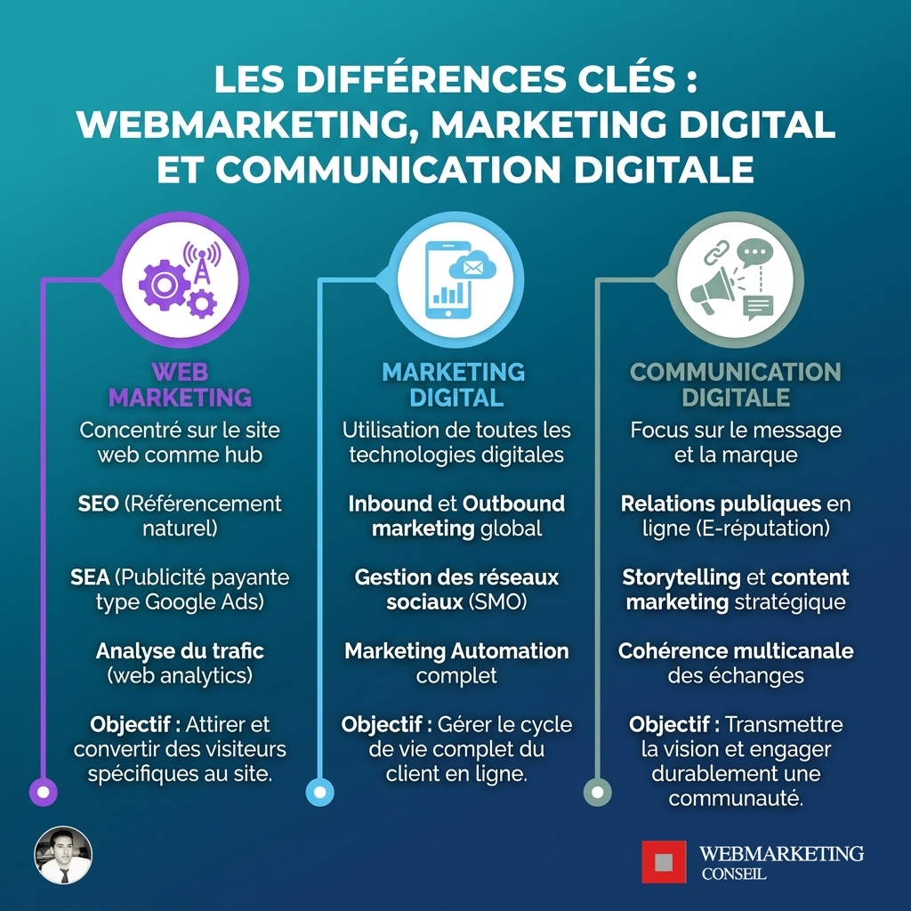 Comparatif des 3 notions digitales