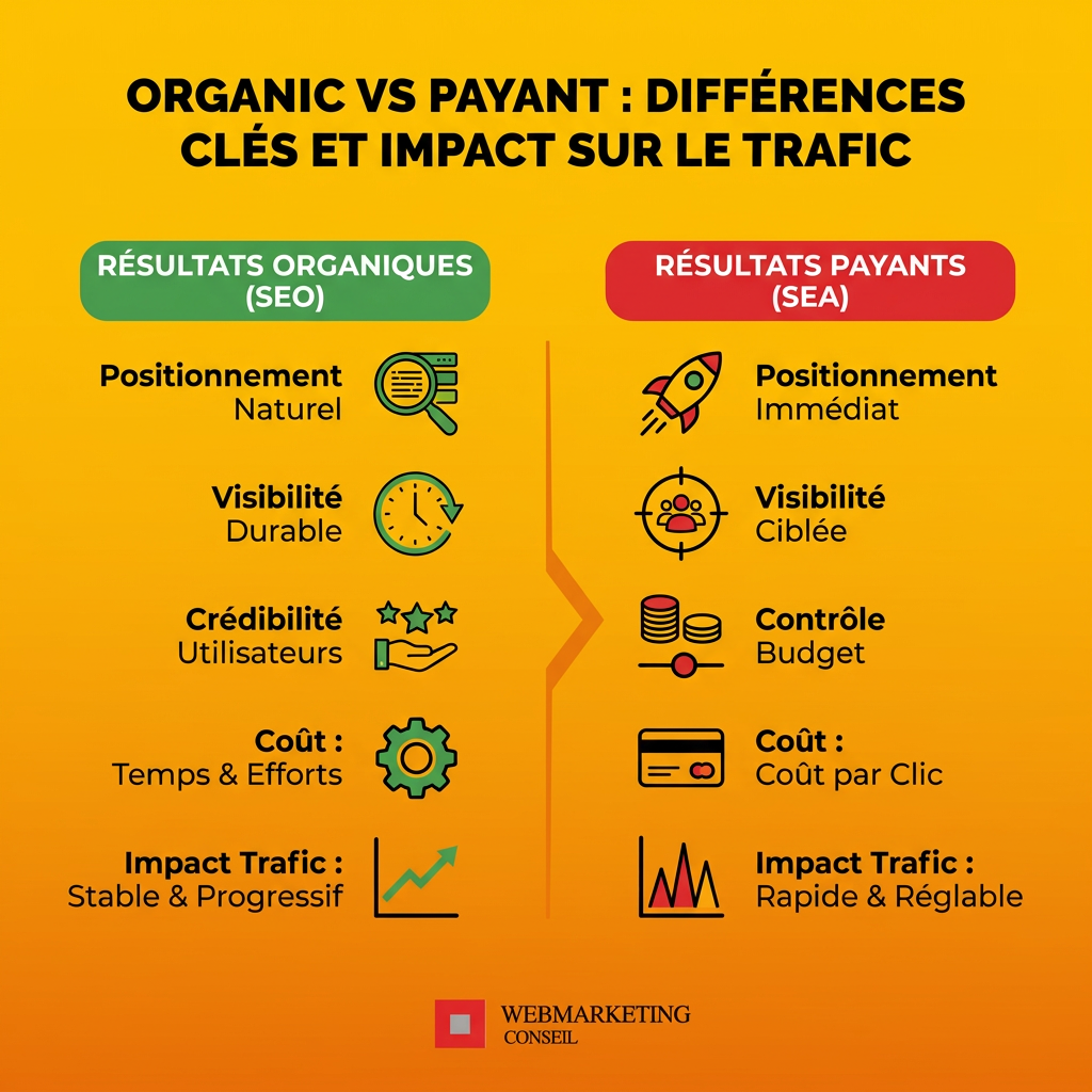 Comparatif SEO organique et Google Ads