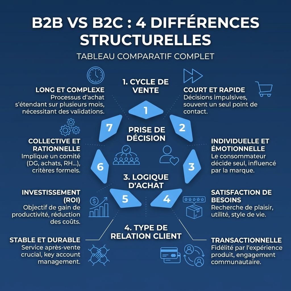 Différences B2B et B2C en prospection