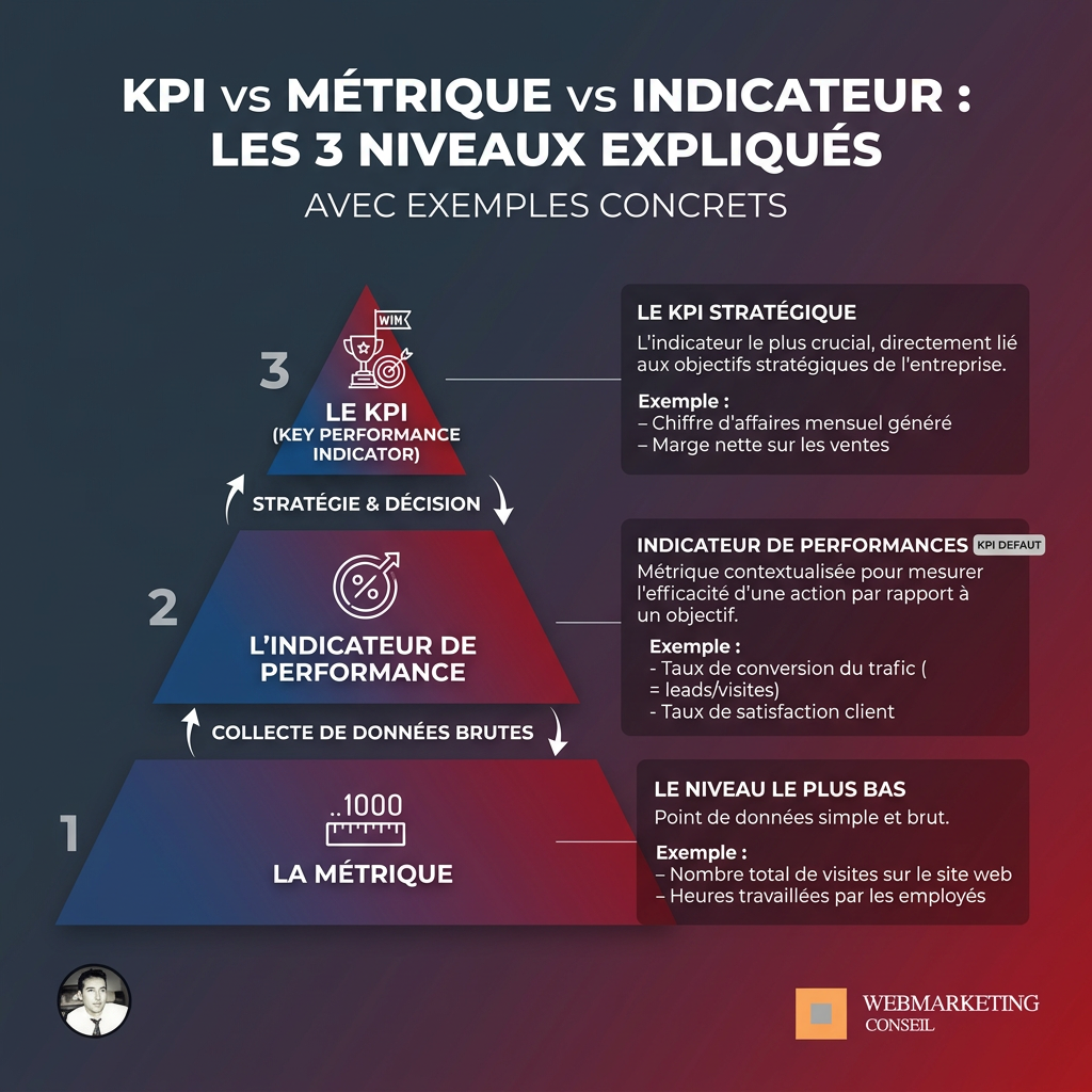 Différence KPI métrique indicateur