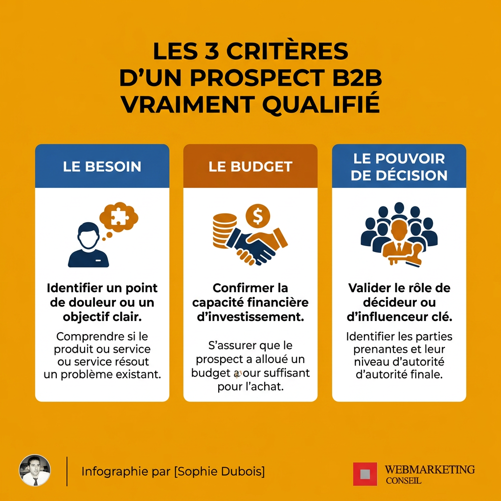 Infographie critères prospect qualifié B2B