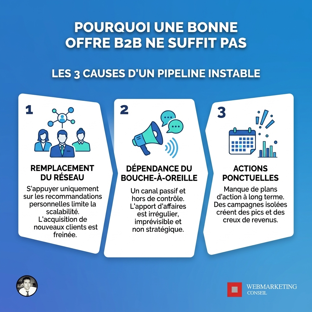 Schéma causes pipeline B2B instable